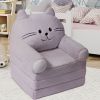 Children's single sofa chair, plush toddler armchair, washable set, cute animal-shaped seat, suitable for any room, reading room, living room