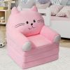 Children's single sofa chair, plush toddler armchair, washable set, cute animal-shaped seat, suitable for any room, reading room, living room