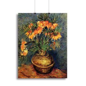 Fritillaries in a Copper Vase by Van Gogh Canvas Print or Poster (Type: Standard Framed Canvas Print, size: 32" x 24" / 80cm x 60cm (approx))
