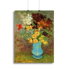 Vase with Daisies and Anemones by Van Gogh Canvas Print or Poster (Type: Standard Framed Canvas Print, size: 16" x 12" / 42cm x 30cm (approx))