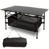 Folding Camping Table, Roll-up Ultra Compact Outdoor Portable Fold Up Lightweight beach Table, with Large Storage and Carry Bag, for Outdoor Cooking