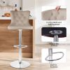 Velvet Bar Stools Set of 2 with Backrest - Swivel & Footrest - 30'' Counter Height
