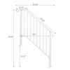 Matte White Galvanized Iron Stair Handrail Outdoor Step Railing Heavy Duty Metal Porch Banister for Patio Garden Deck Stairs Safety Support for 1 to 3