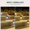 16PCS solar outdoor light, spring camping outdoor light, outdoor LED step light, solar charging, suitable for balconies, terraces, stairs, fences