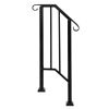 Outdoor Stair Handrail for 1 to 4 Steps Black Carbon Steel Transitional Hand Rail Kit with Installation Hardware Safety Railing for Porch Deck Patio C