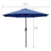 9 ft. Aluminum Market Crank and Tilt Patio Umbrella